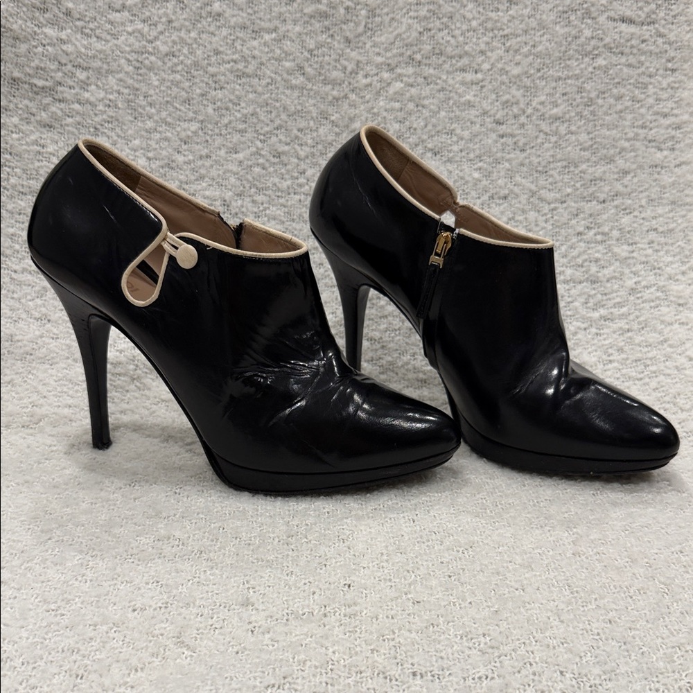 Fendi Black Leather High Heel Shoes